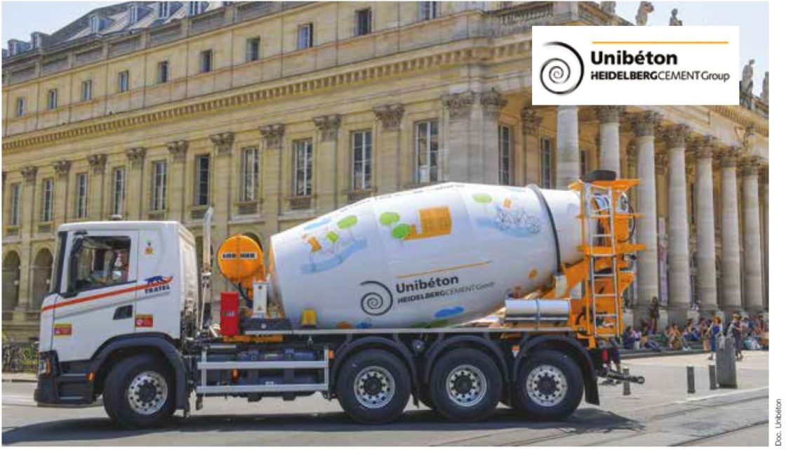 Unibéton dévoile son camion toupie 100 GNV porteur ET malaxeur au