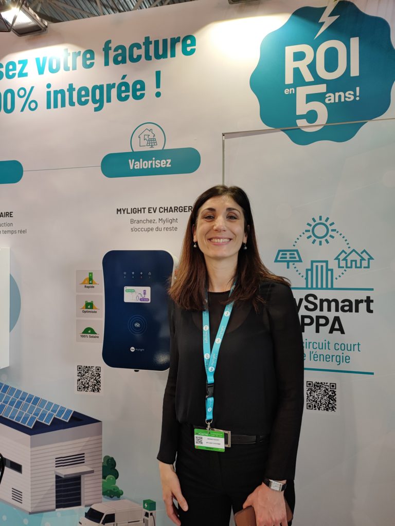 Ondine Suavet, DG et co-fondatrice de MyLight Systems, présentait MyLight EV Charger, une borne de recharge intelligente, intégrée dans l’écosystème MyLight pour maximiser l’autoconsommation PV.