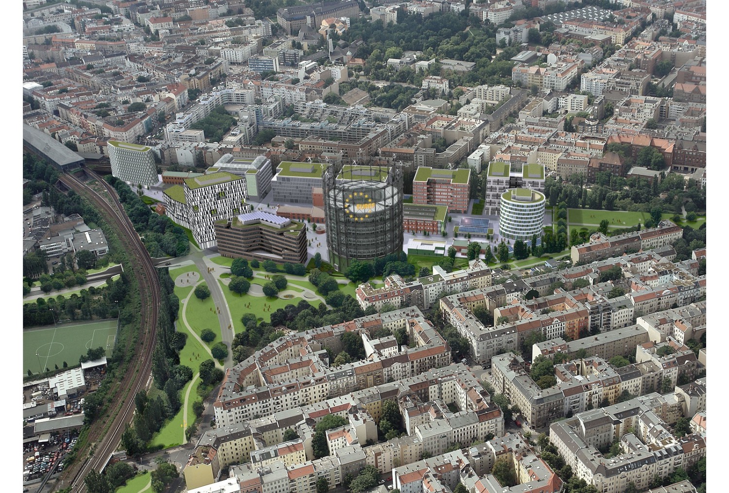 Chantier : une toiture inversée végétalisée pour le Campus EUREF à Berlin