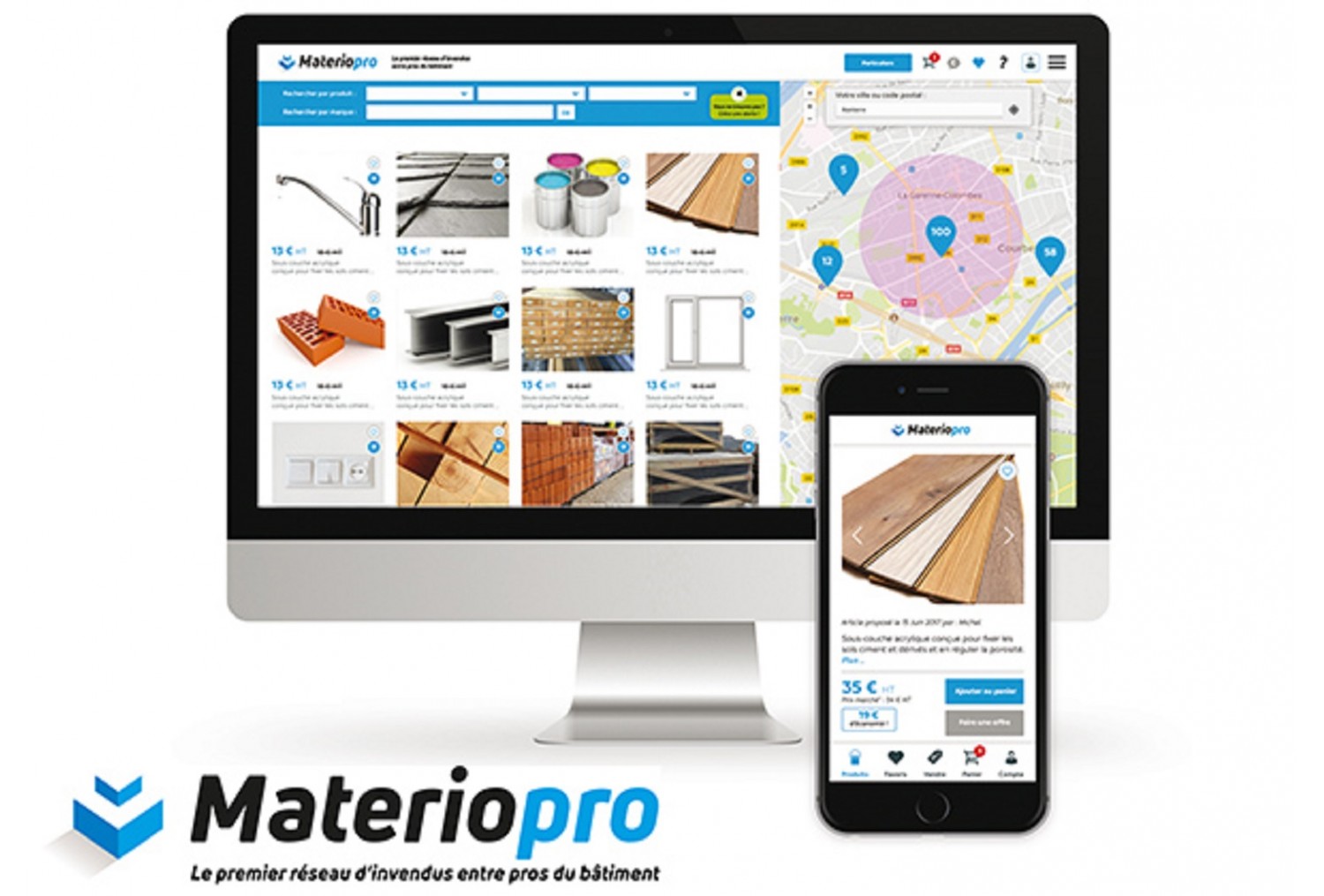 LANCEMENT MATERIOPRO, 1ere PLATEFORME EN LIGNE DEDIEE A LA VENTE DE MATERIAUX INVENDUS ENTRE PROS