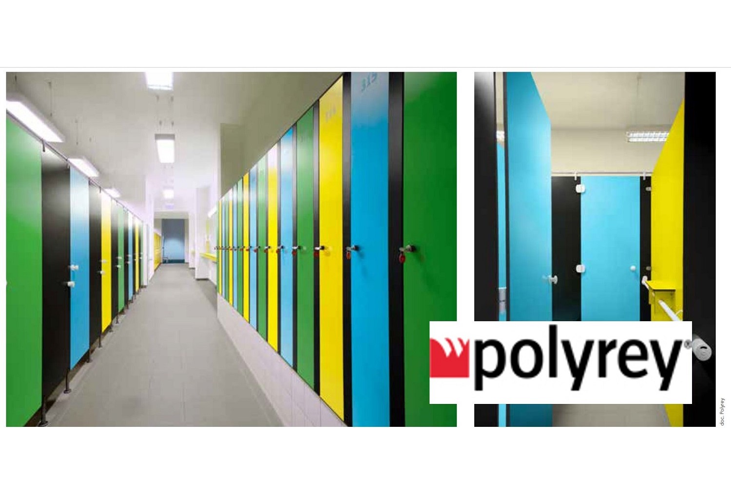 Nouveaux stratifiés Polyrey compact HPL Reysipur pour application CABINES