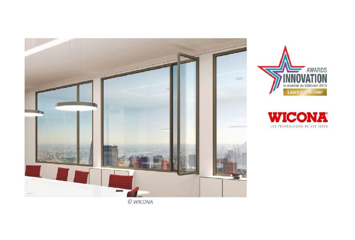 WICLINE 75 MAX, 1ère fenêtre en aluminium recyclé, lauréate du Concours Awards de l’Innovation – Batimat 2019