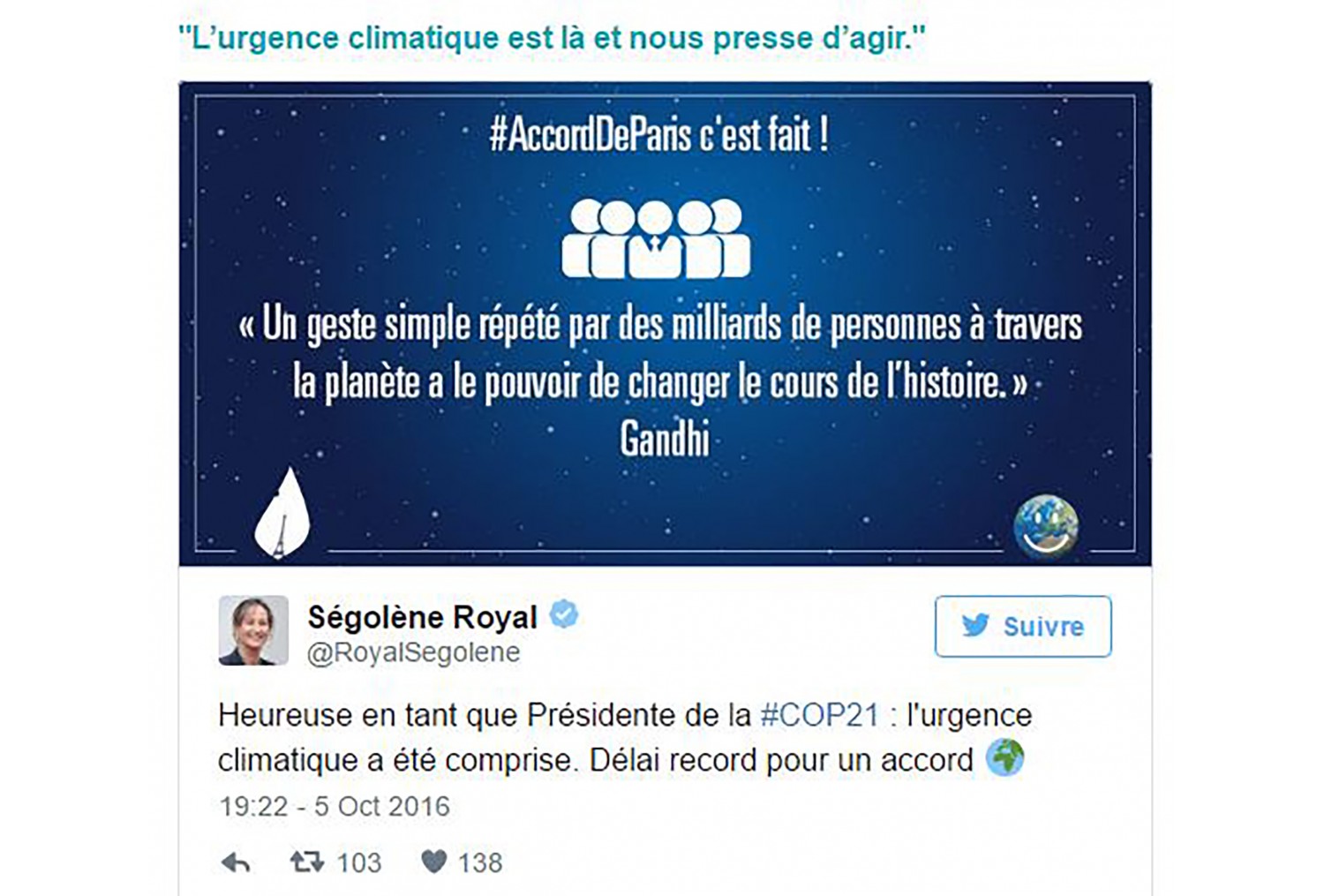 L’Accord de Paris entre en vigueur 6 octobre 2016 (mis à jour le 11 octobre 2016) - COP 21